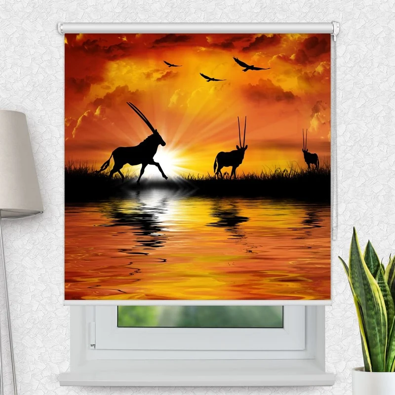 Motivrollo 'Afrika Antilopen' | Bis B 430 x H 440 cm