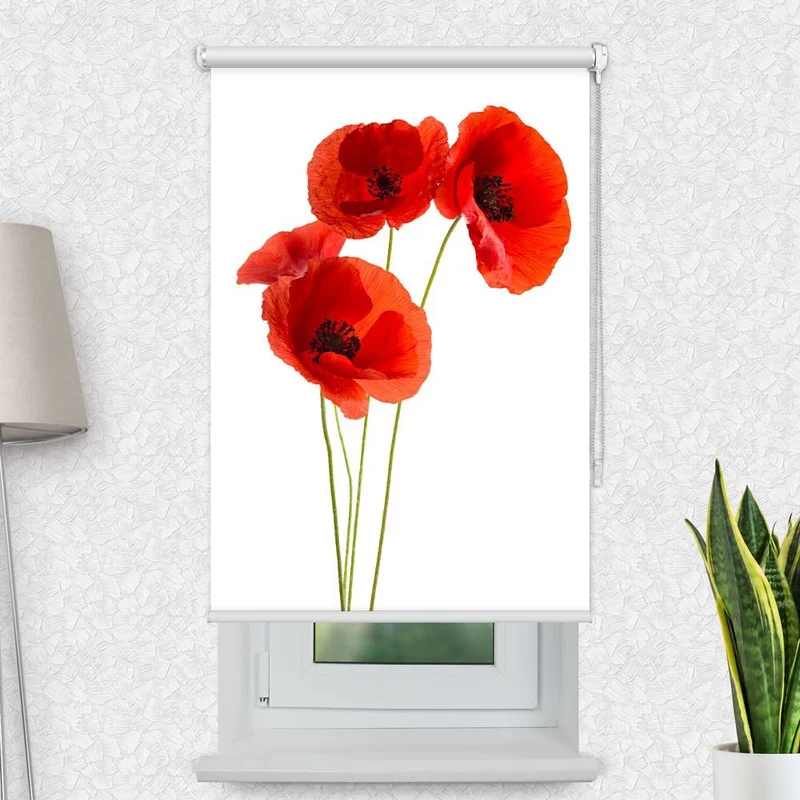 Motivrollo 'Mohnblumen Mohnblumen' | Bis B 430 x H 440 cm