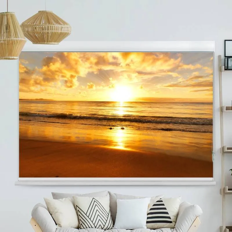 Kassettenrollo Motiv "Sonnenaufgang Strand" | bis B 420 x H 420 cm