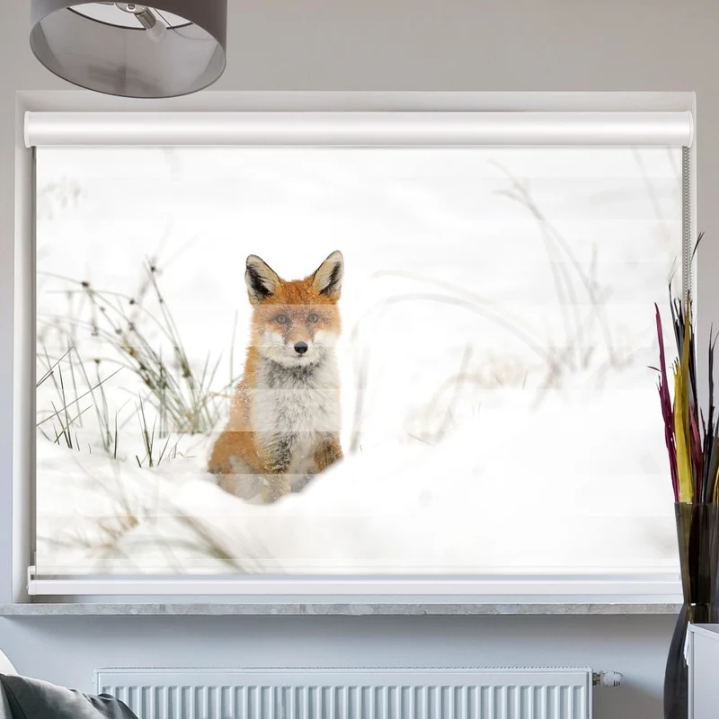 Doppelrollo mit Kassette "Fuchs Im Schnee"