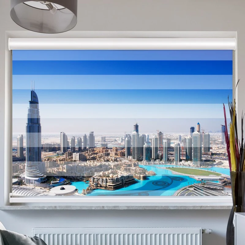Doppelrollo mit Kassette "Dubai Skyline"