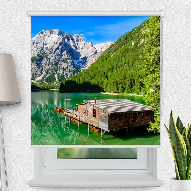 Motivrollo 'Dolomiten Bergsee' | Bis B 430 x H 440 cm