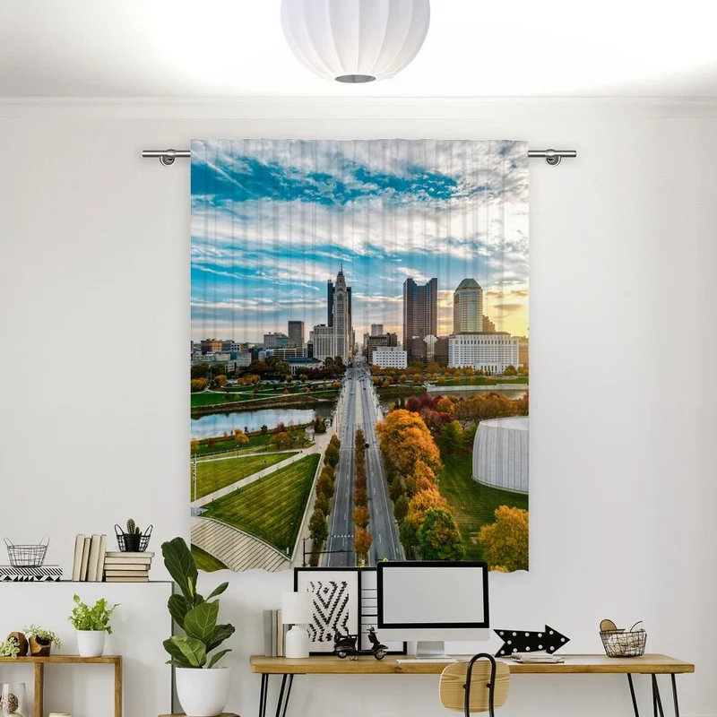 Vorhang Motiv 'Downtown City Skyline'