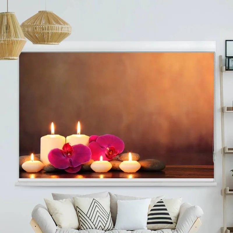 Kassettenrollo Motiv "Wellness Kerzen" | bis B 420 x H 420 cm