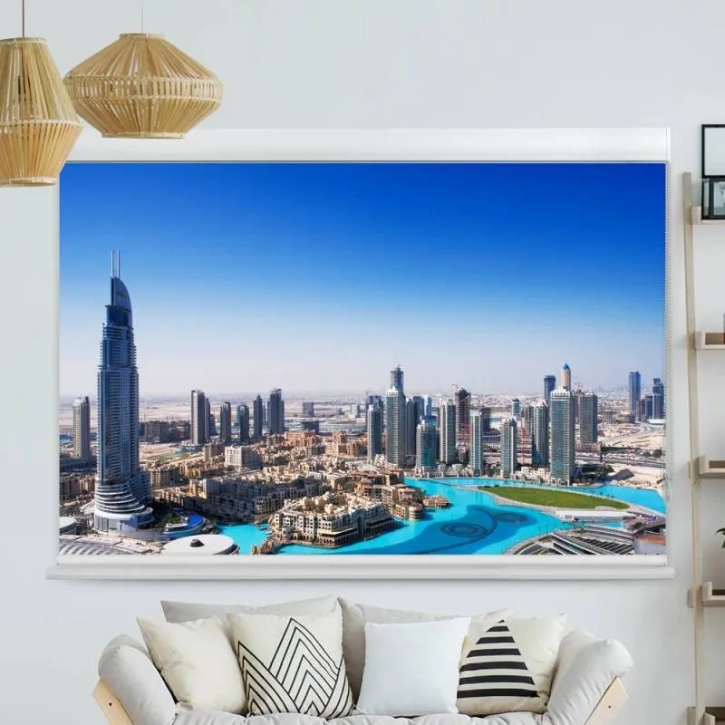 Kassettenrollo Motiv "Dubai Skyline" | bis B 420 x H 420 cm