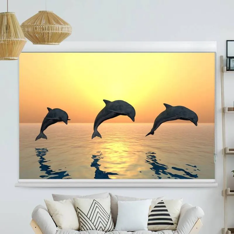 Kassettenrollo Motiv "Delfine Meer" | bis B 420 x H 420 cm