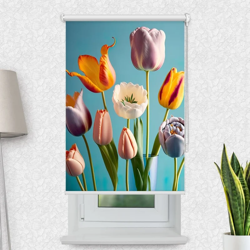 Motivrollo 'Fruehlingsblumen Fruehlingsblumen' | Bis B 430 x H 440 cm