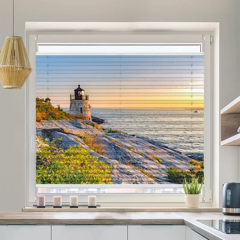 Plissee Motiv "Rhode Island Leuchtturm"