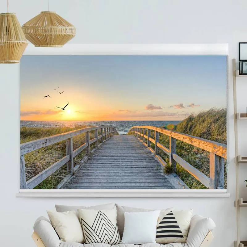 Kassettenrollo Motiv "Meer Bruecke Romantisch" | bis B 420 x H 420 cm
