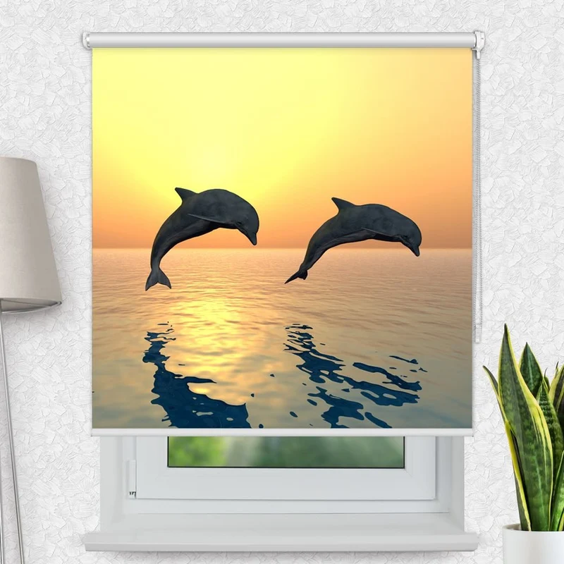 Motivrollo 'Delfine Meer' | Bis B 430 x H 440 cm