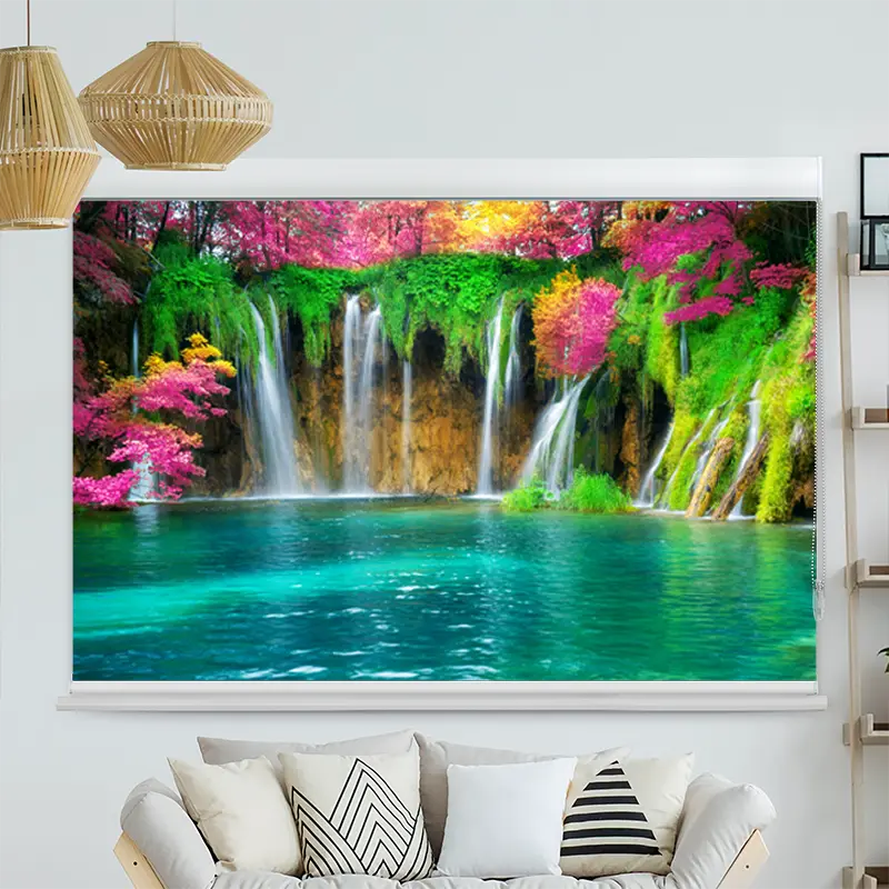 Kassettenrollo Motiv "Wasserfall in Kroatien" | bis B 420 x H 420 cm