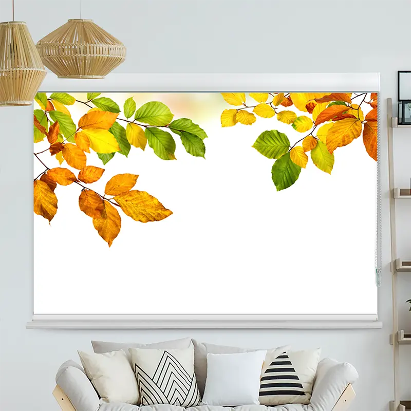 Kassettenrollo Motiv "Herbstblaetter" | bis B 420 x H 420 cm