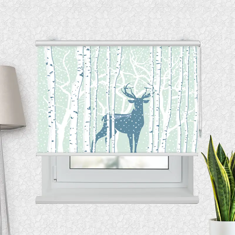 Motivrollo 'Hirsch Im Wald' | Bis B 430 x H 440 cm