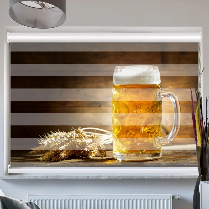 Doppelrollo mit Kassette "Frisches Bier"