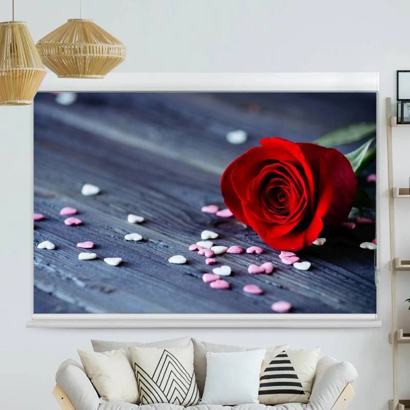 Kassettenrollo Motiv "Rose Rot" | bis B 420 x H 420 cm