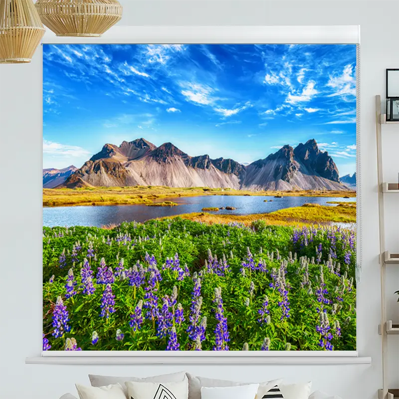 Kassettenrollo Motiv "Berglandschaft Island" | bis B 420 x H 420 cm