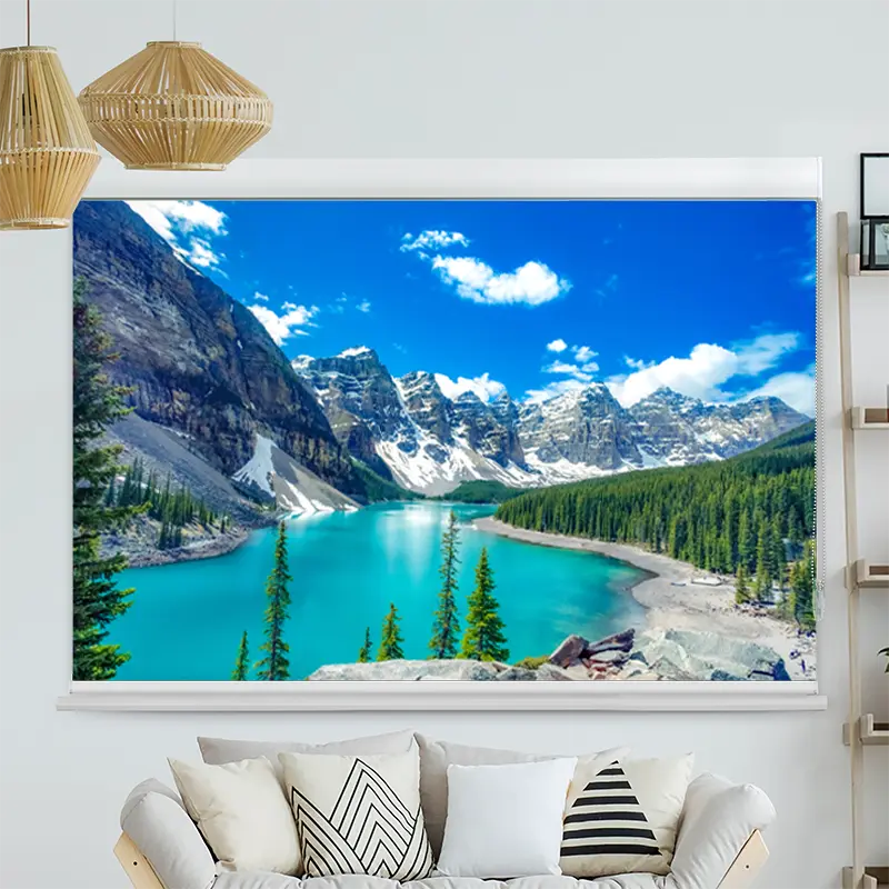 Kassettenrollo Motiv "Morain Lake Bergsee" | bis B 420 x H 420 cm