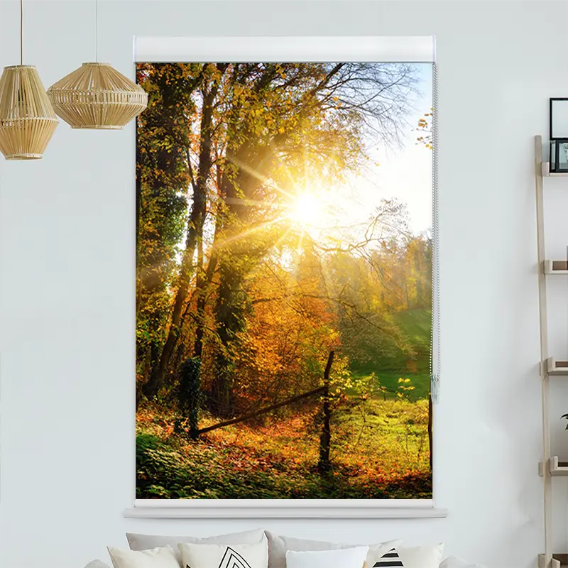 Kassettenrollo Motiv "Herbstlandschlaft" | bis B 420 x H 420 cm