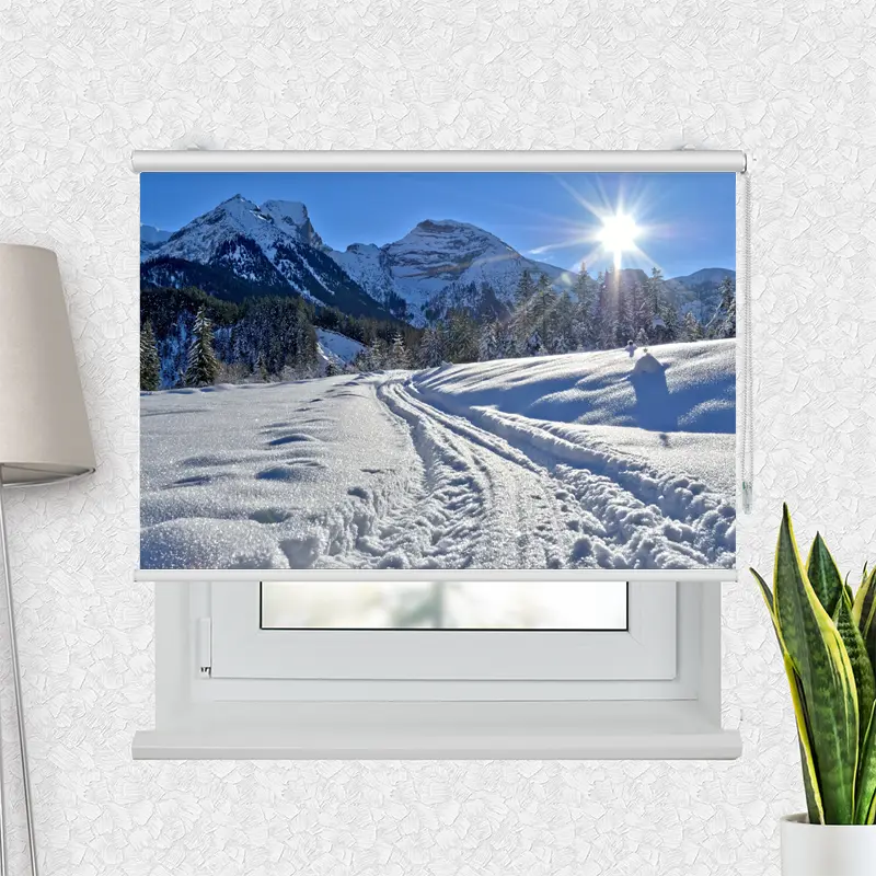Motivrollo 'Berge Schnee' | Bis B 430 x H 440 cm