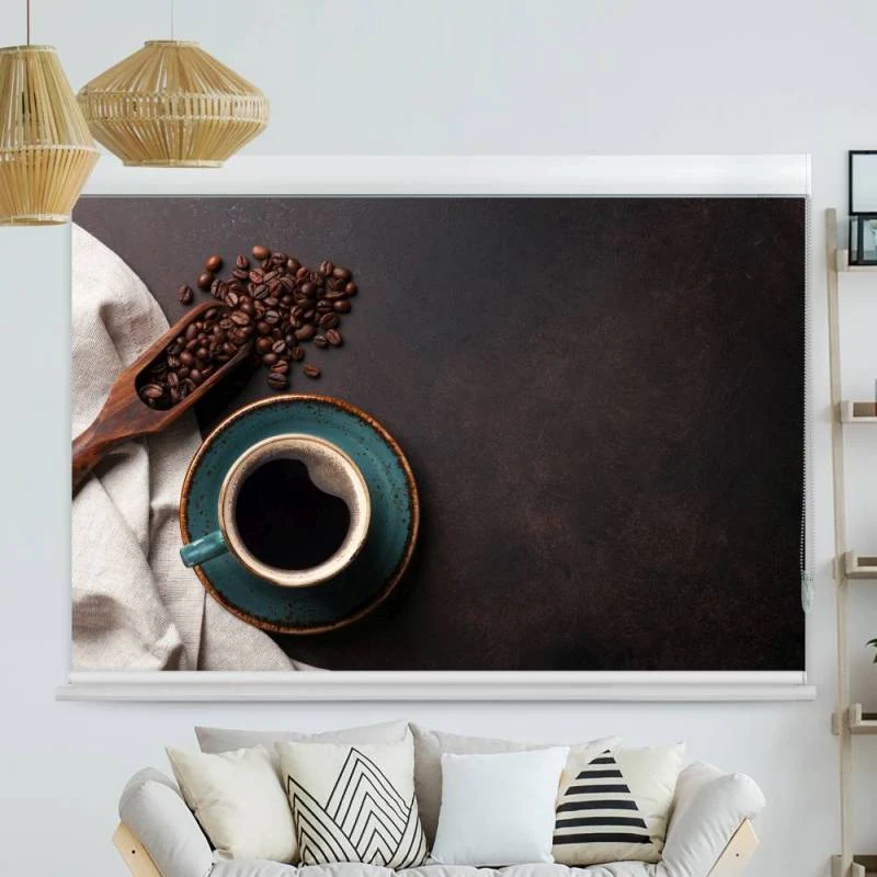 Kassettenrollo Motiv "Kaffeetasse" | bis B 420 x H 420 cm