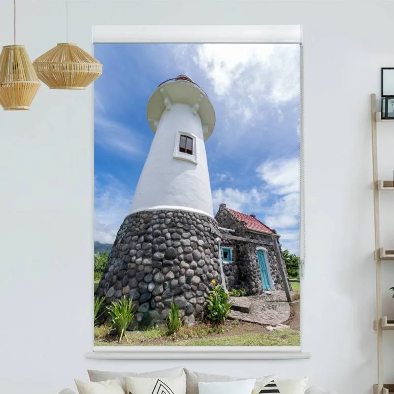 Kassettenrollo Motiv "Leuchtturm In Basco Island" | bis B 420 x H 420 cm