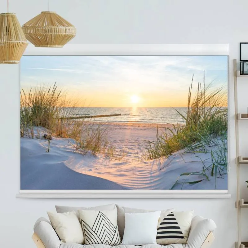 Kassettenrollo Motiv "Kueste Meer Sonnenuntergang" | bis B 420 x H 420 cm