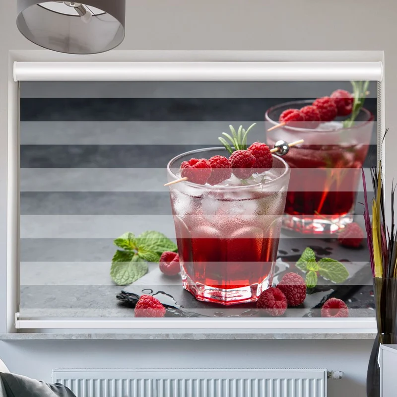 Doppelrollo mit Kassette "Himbeer Cocktail"