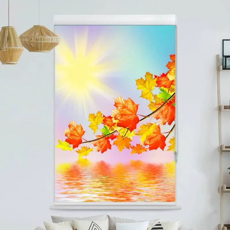Kassettenrollo Motiv "Herbst Ahornblaetter" | bis B 420 x H 420 cm