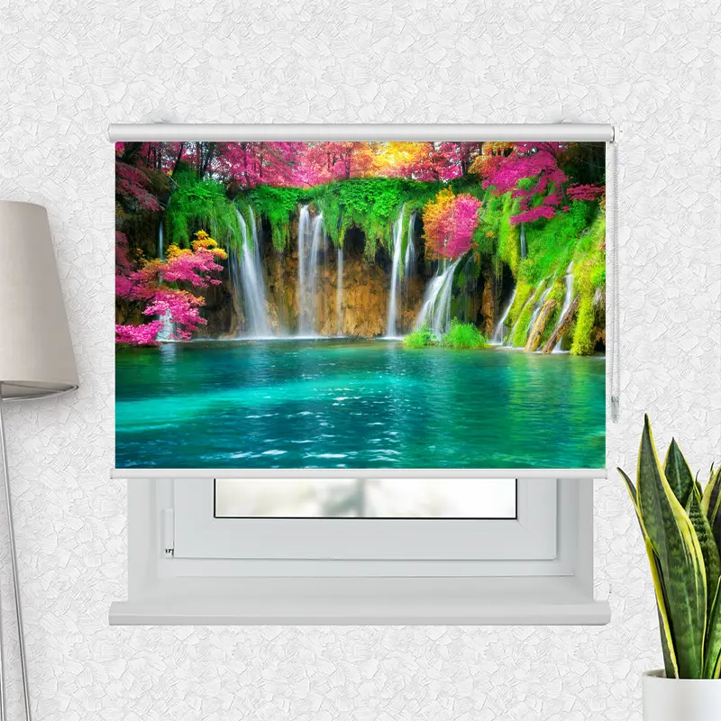 Motivrollo "Wasserfall in Kroatien" | Bis B 430 x H 440 cm