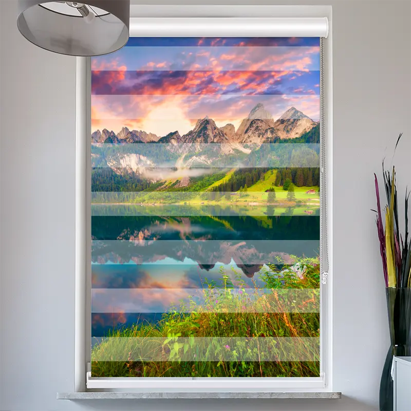 Doppelrollo mit Kassette "Gosausee Berglandschaft"