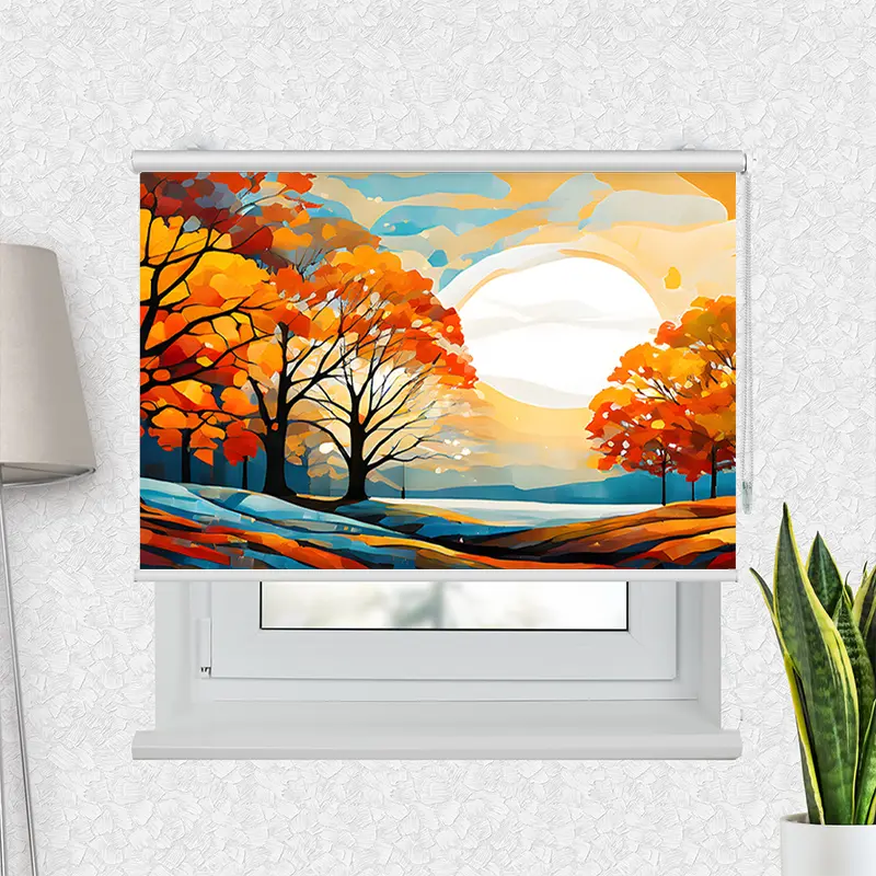 Klemmfix Rollo "Herbstbaeume" | Motiv-Klemmrollo