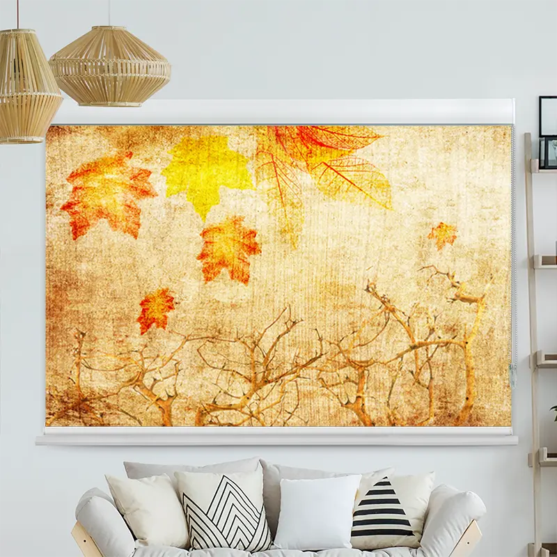 Kassettenrollo Motiv "Herbst Retro" | bis B 420 x H 420 cm