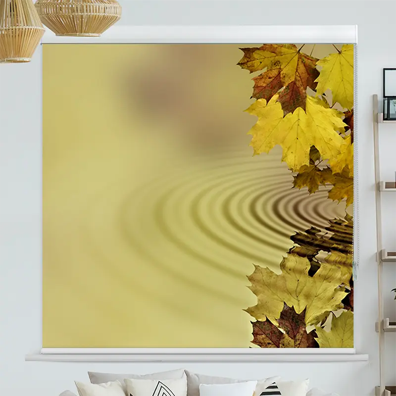 Kassettenrollo Motiv "Herbstblaetter Im Wasser" | bis B 420 x H 420 cm