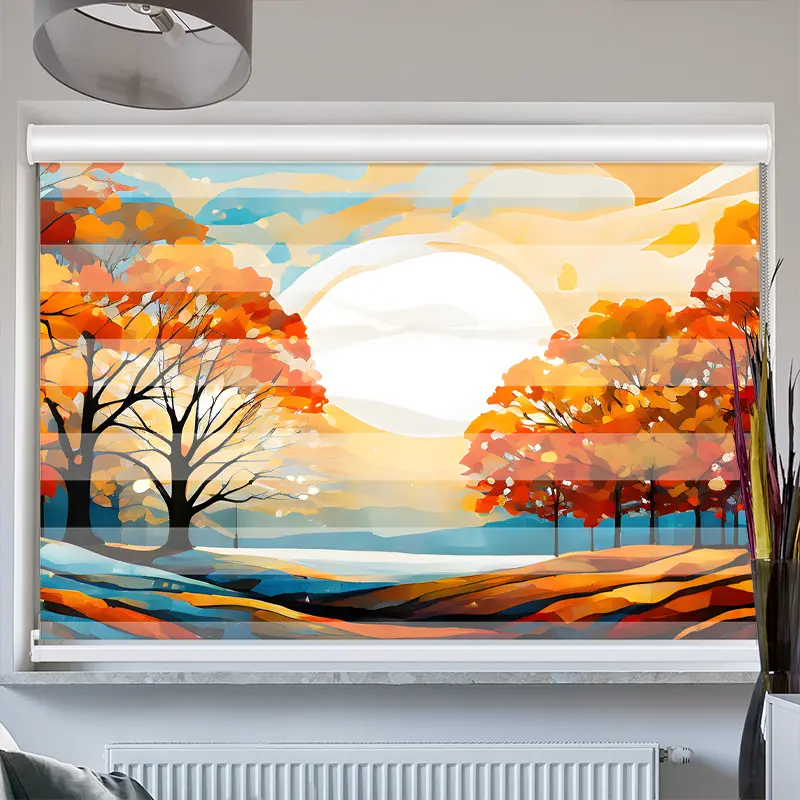 Doppelrollo mit Kassette "Herbstbaeume"
