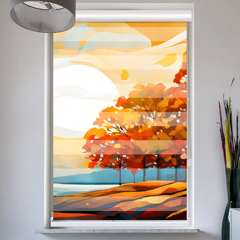 Doppelrollo mit Kassette "Herbstbaeume"