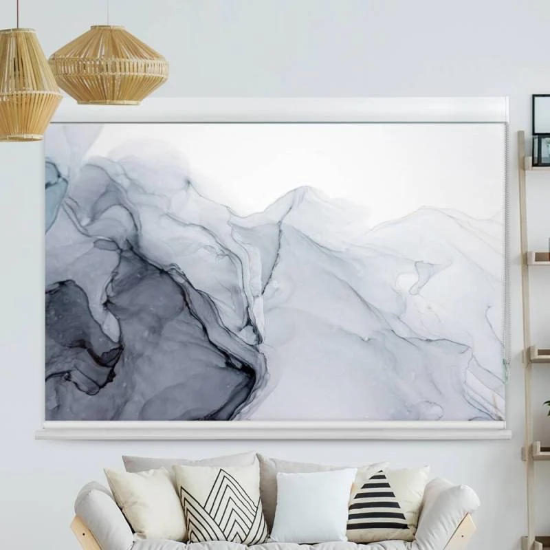 Kassettenrollo Motiv "Oel Gemaelde Abstrakt Grau" | bis B 420 x H 420 cm