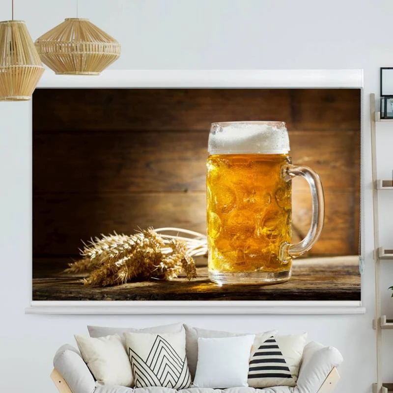 Kassettenrollo Motiv "Frisches Bier" | bis B 420 x H 420 cm