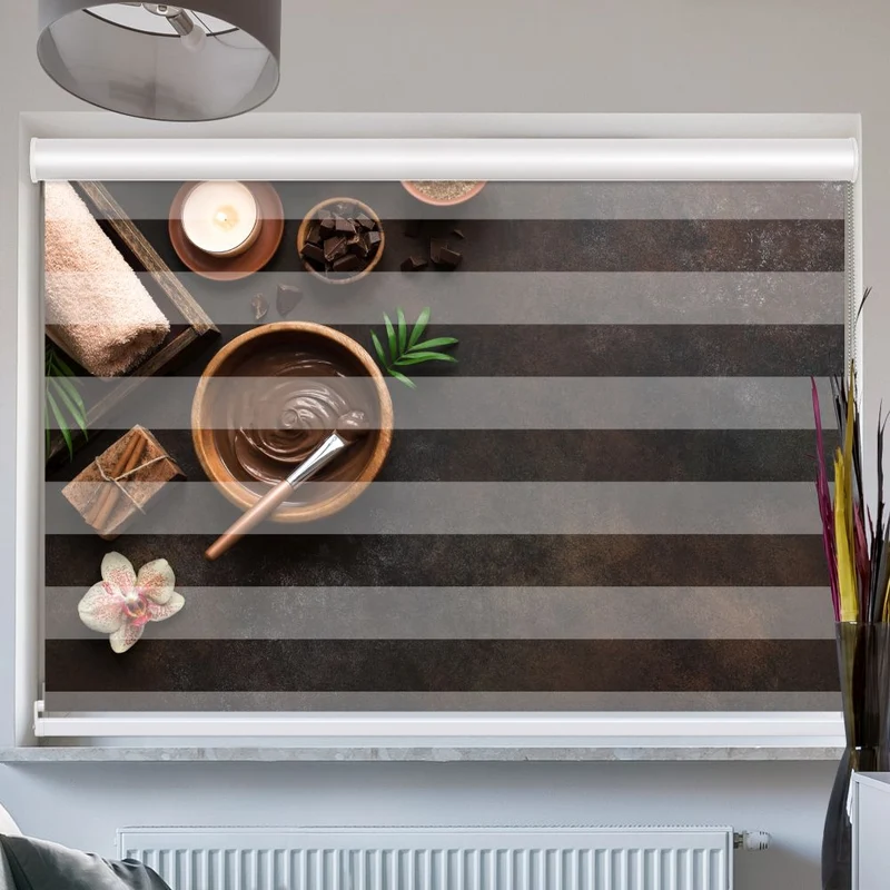 Doppelrollo mit Kassette "Spa Mit Schokolade"