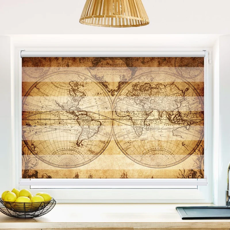 Klemmfix Doppelrollo 'Vintage Map' | Klemm Doppelrollo