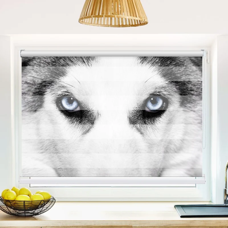 Klemmfix Doppelrollo 'Wolf Augen' | Klemm Doppelrollo