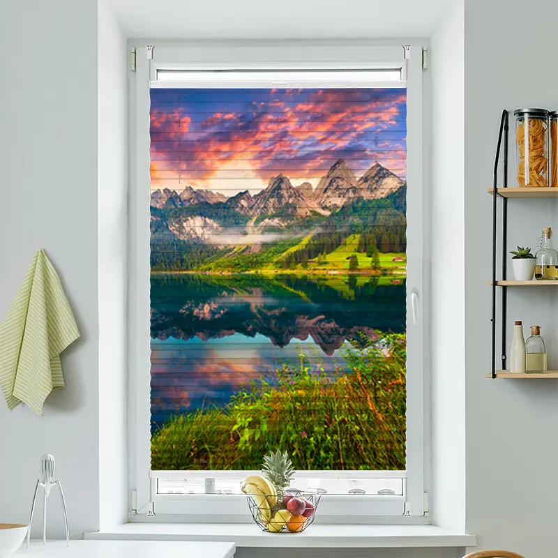 Wabenplissee Motiv "Gosausee Berglandschaft"