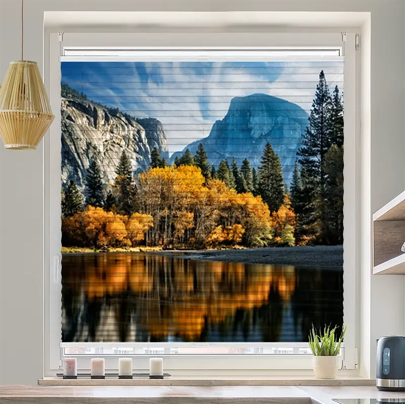 Wabenplissee Motiv "Herbst im Yosemite"