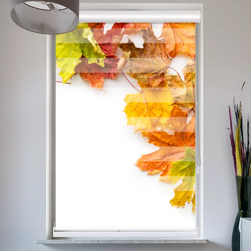 Doppelrollo mit Kassette "Herbstlaub"