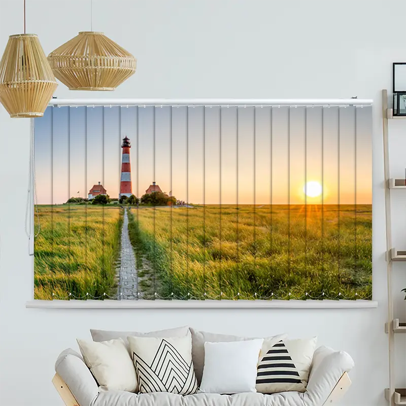 Lamellenvorhang Motiv "Leuchtturm Nordsee"