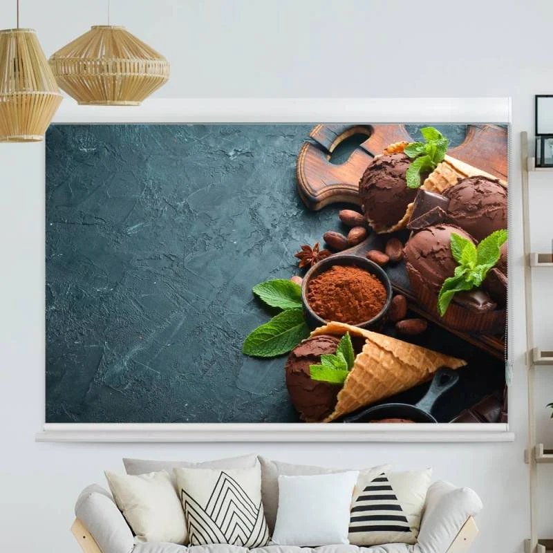 Kassettenrollo Motiv "Schokoeis" | bis B 420 x H 420 cm