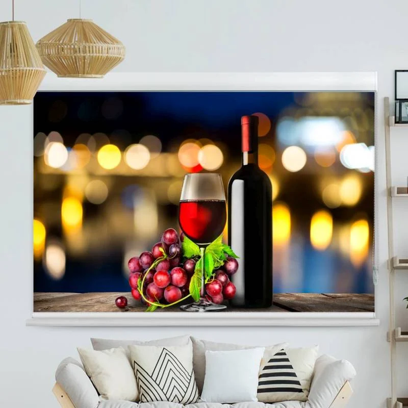 Kassettenrollo Motiv "Rotwein" | bis B 420 x H 420 cm
