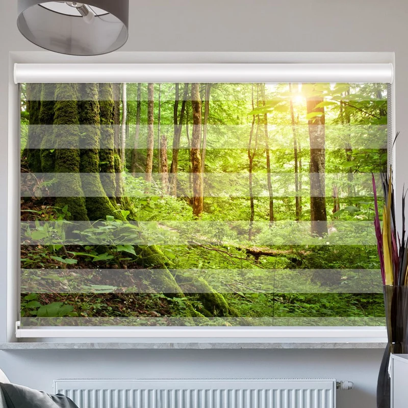 Doppelrollo mit Kassette "Wald"