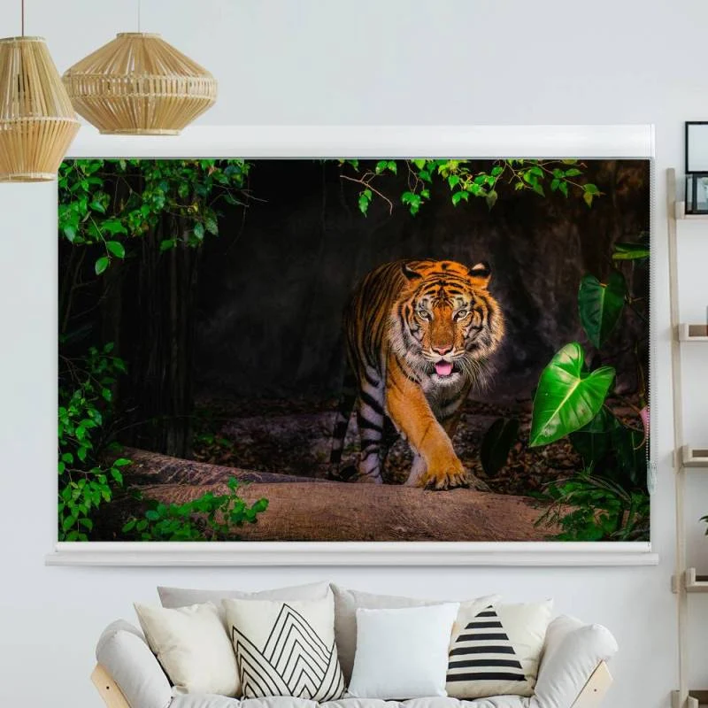 Kassettenrollo Motiv "Tiger Indien" | bis B 420 x H 420 cm