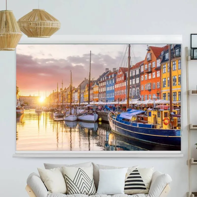 Kassettenrollo Motiv "Skyline Kopenhagen Nyhavn" | bis B 420 x H 420 cm