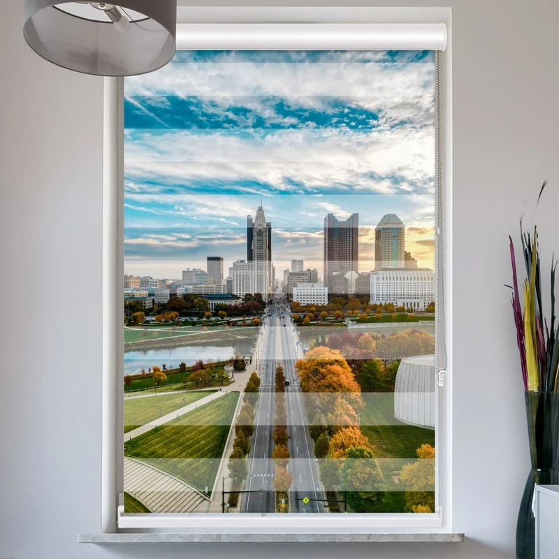 Doppelrollo mit Kassette "Downtown City Skyline"